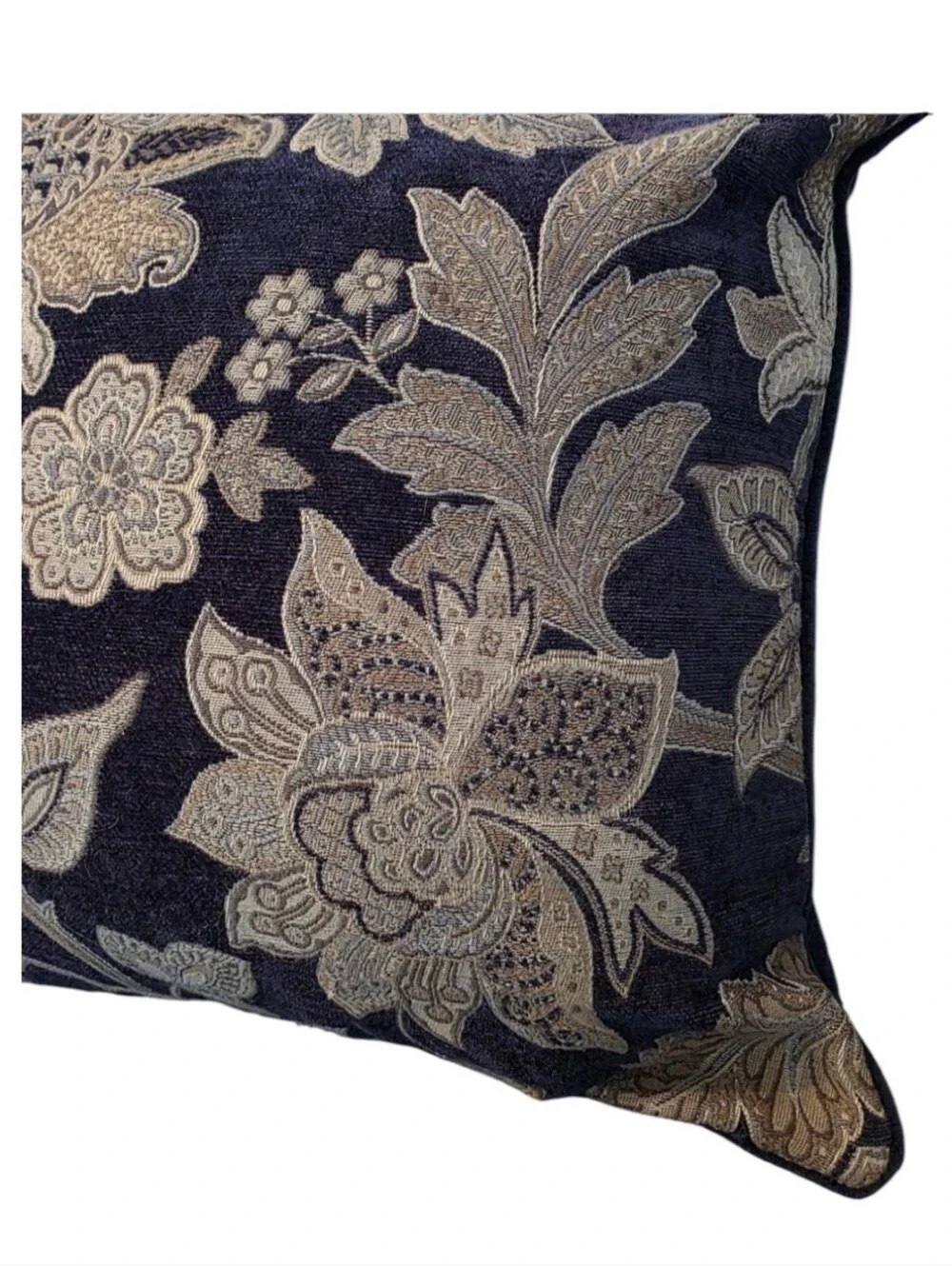 NWOT PIER 1 Velvet-Like Pillow In Blues And Tans